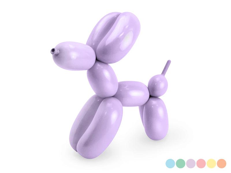 Pastellfarbene Modellierballons 130cm mit Pumpe, Mix (1 VPE / 30 Stk.) - FeierGlanz